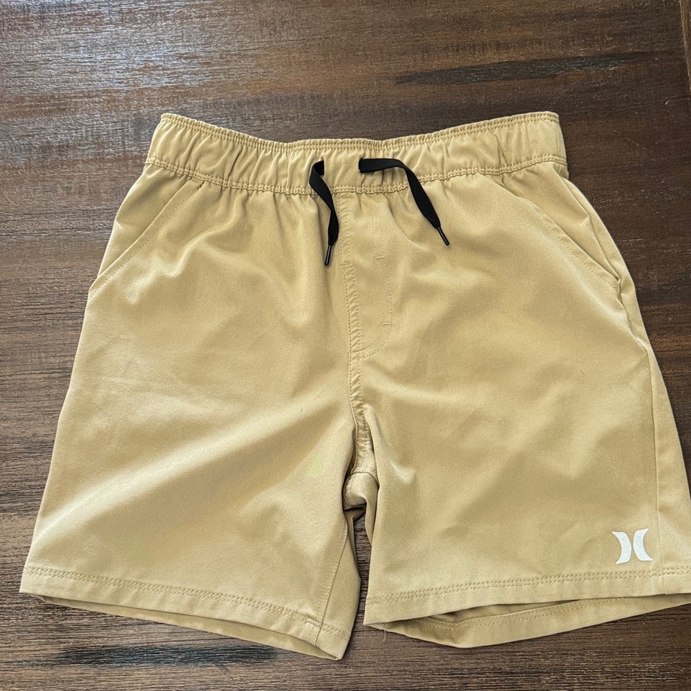 Hurley Tan Hybrid Shorts with Black Drawstring